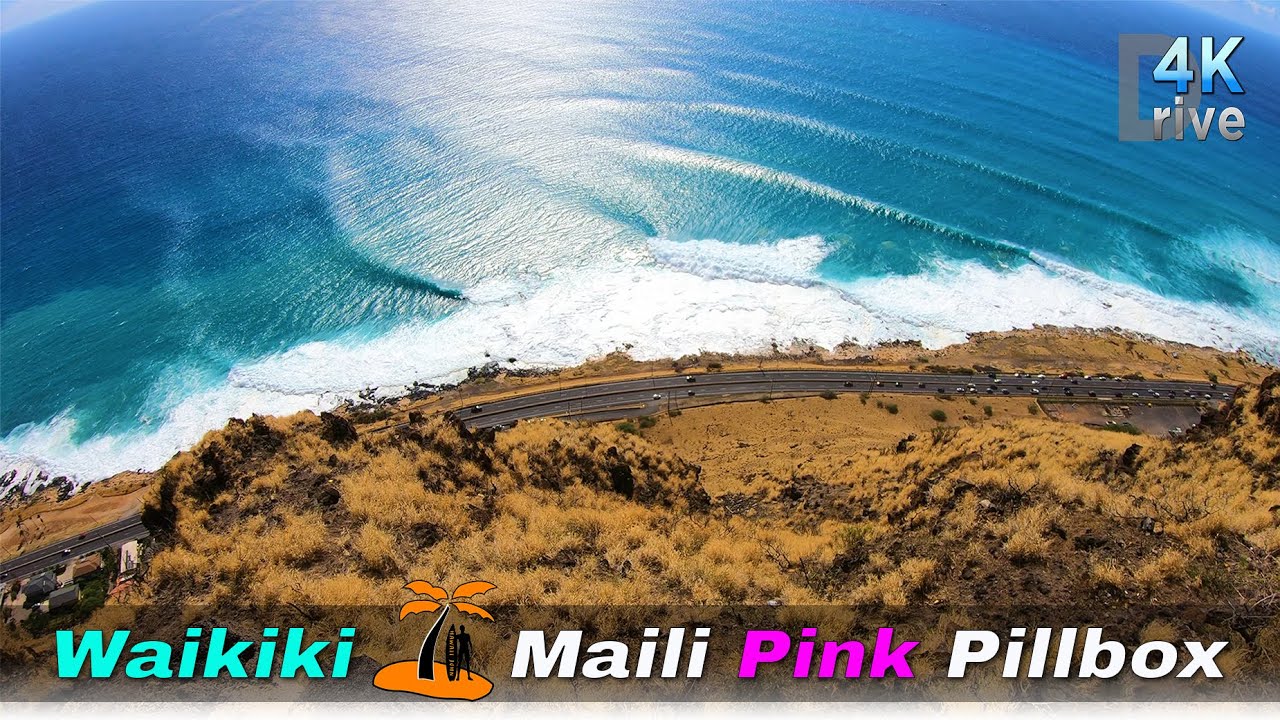 Pink Pillbox Maili Trailhead from Waikiki | West Side of Oahu | GoPro 4K | 🌴 Hawaii 4K Driving