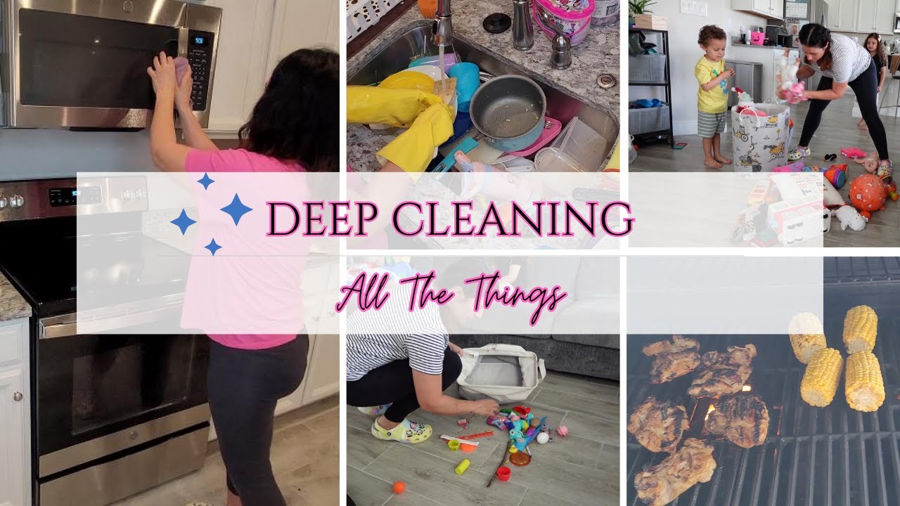 DEEP CLEANING ALL THE THINGS // KITCHEN + LIVING ROOM CLEANING MOTIVATION // CLEAN WITH ME
