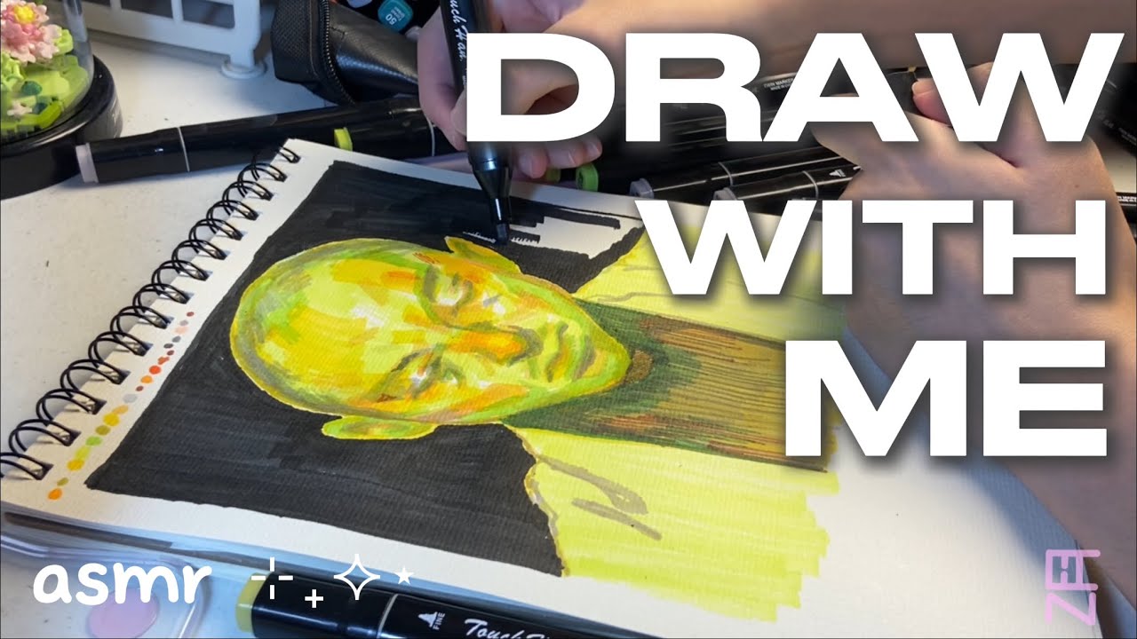 Draw with me | Real time drawing with alcohol markers👩‍🎨✨