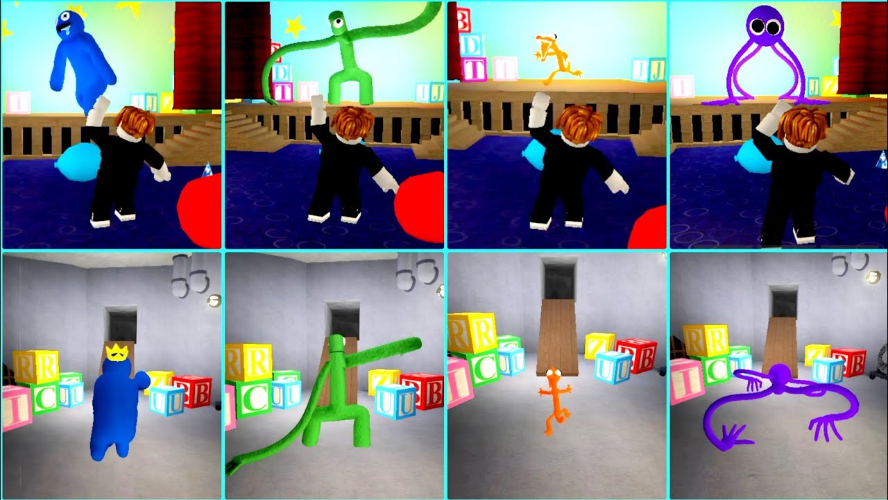 The Ultimate Battal Accurate Rainbow Friends 1 Top 4 Monster Roleplay Jumpscare Vs R P Roleplay 