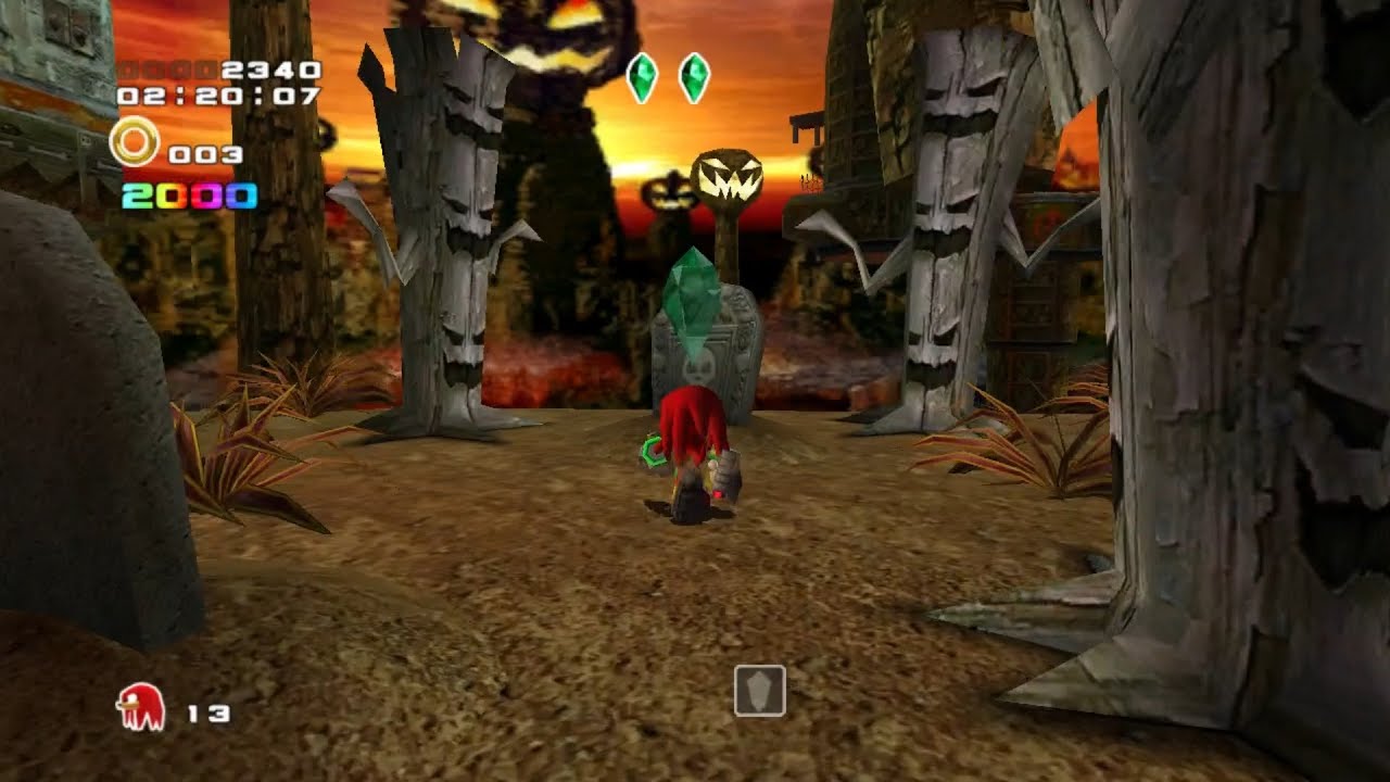 Sonic Adventure 2 - PS3 - Pumpkin Hill - 1st Mission: Find 3 Pieces of the Master Emerald! - A Rank