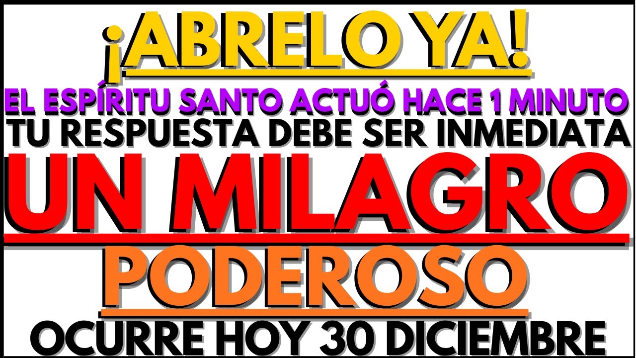 ¡ÁBRELO YA! EL ESPÍRITU SANTO DESCUBRIÓ ALGO EN TI HACE 1 MINUTO!