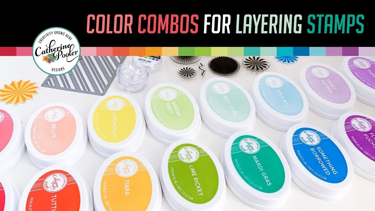 How to Choose color Combos for Layering Stamps - Party Fans