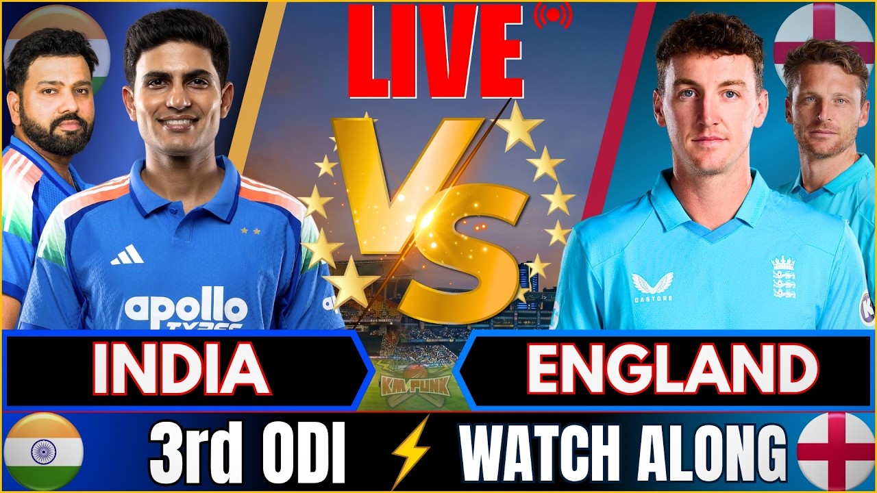 🔴LIVE: IND vs ENG, 3rd ODI Live Score | Live Cricket Match Today | India vs England, Fan Chat