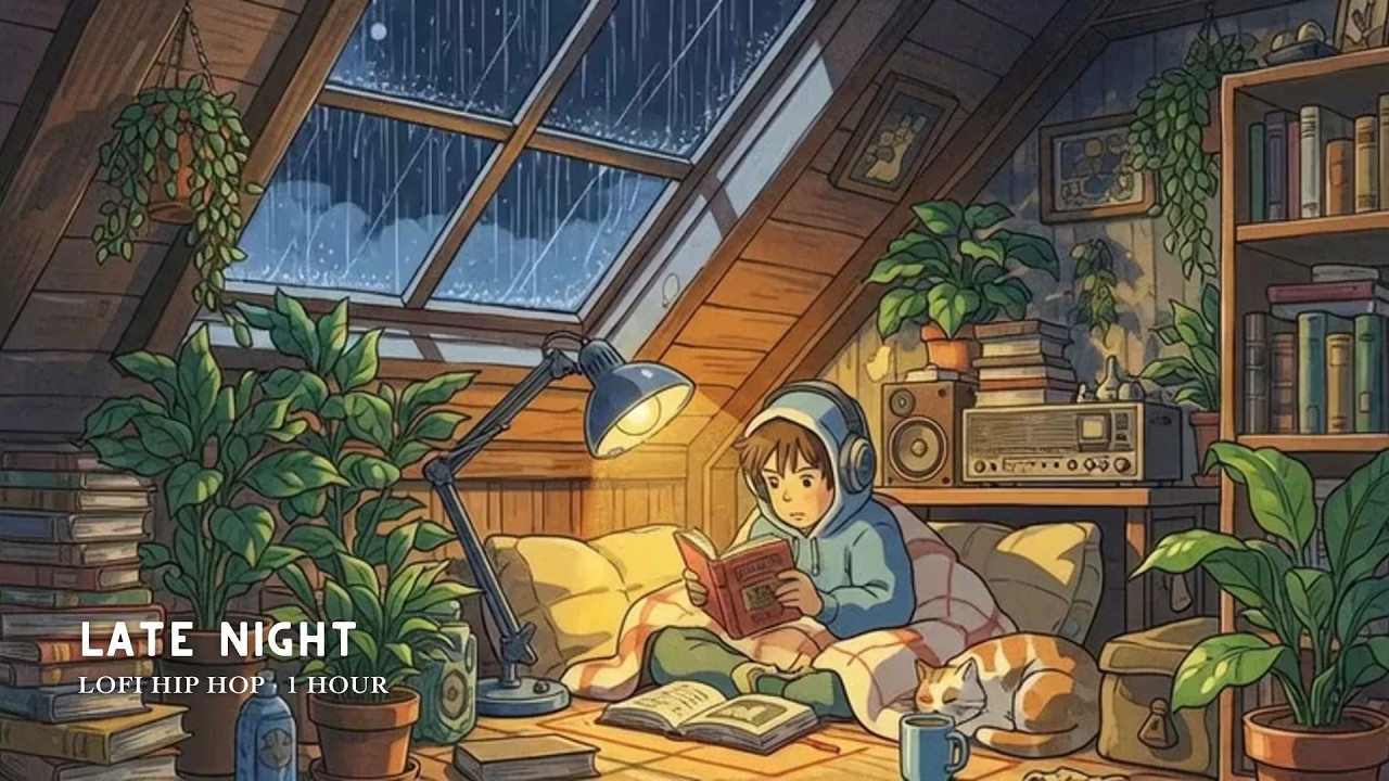 Late Night Study Session 📚 (1 Hour Relaxing Lofi Hip Hop / Focus Beats)