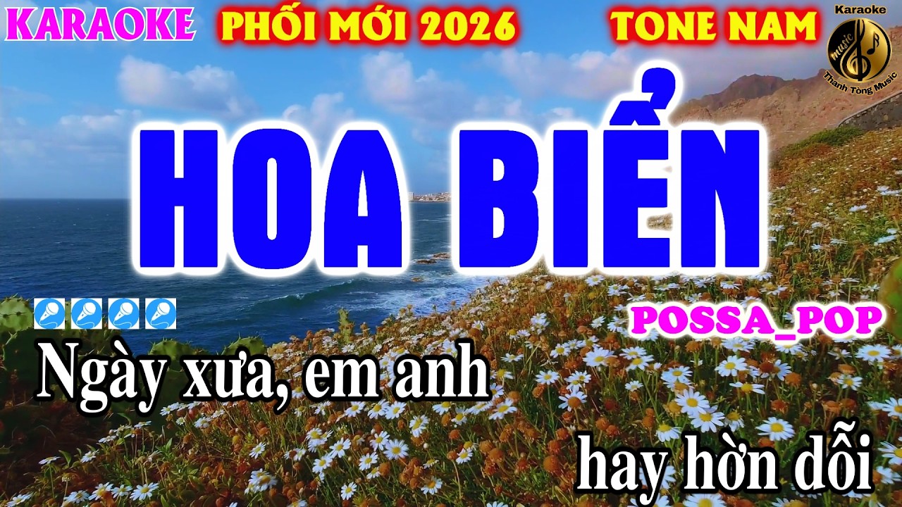 Karaoke Hoa Biển Tone Nam BOSSANOVA_POP | Karaoke Thanh Tòng | KARAOKE BOSSANOVA NAM
