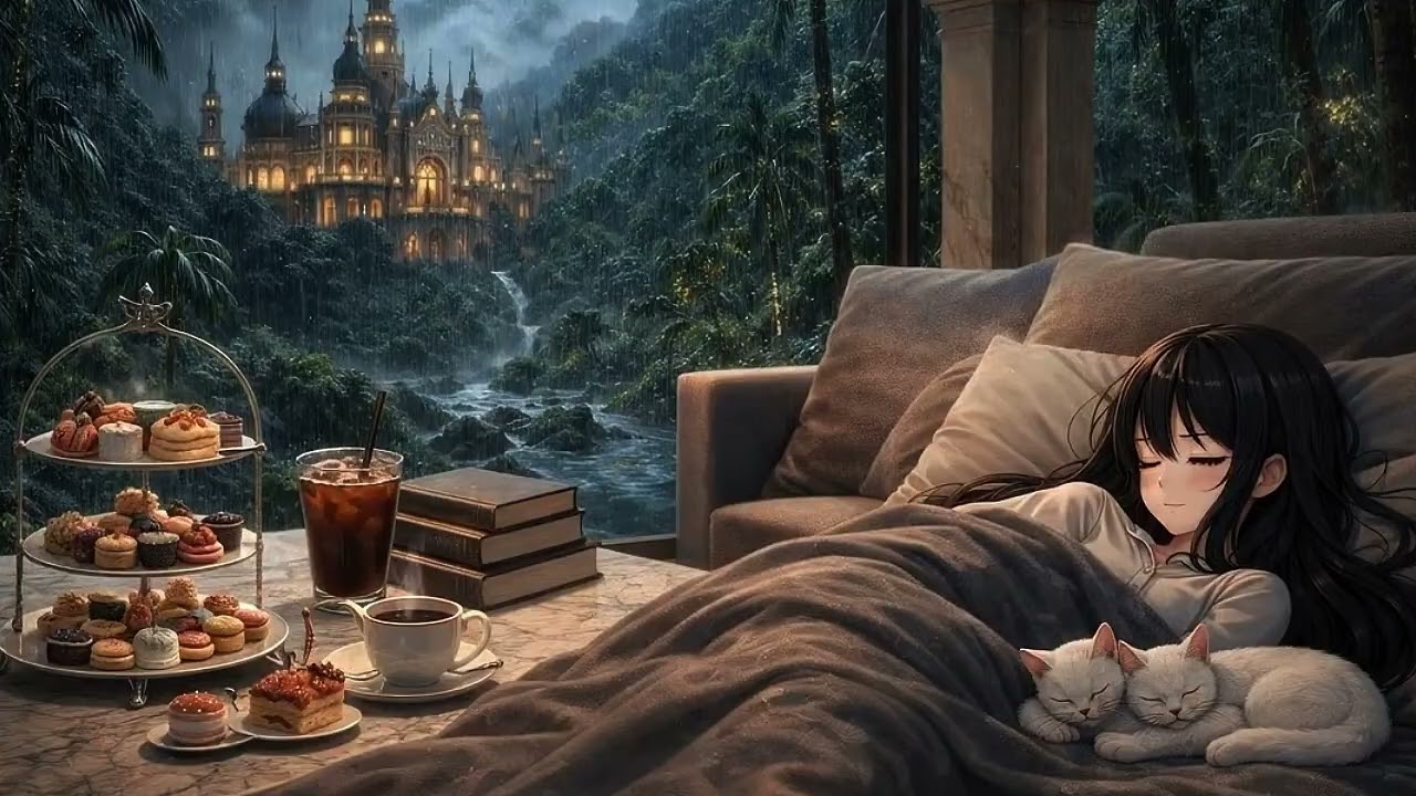 [ASMR] 🌧️🏠🐱 3 Jam Suara Hujan di Rumah Mewah  Tidur Nyenyak, Belajar, Fokus
