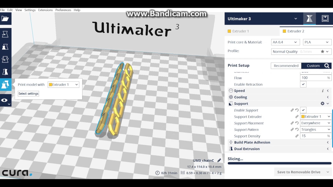 Imprimante 3D Ultimaker - EXTRA Préparer une impression à deux couleurs dans Cura