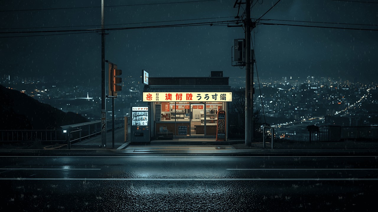 Nagoya in Fading Rain 🌧️ — 90s Lofi Midnight Streets | 4K