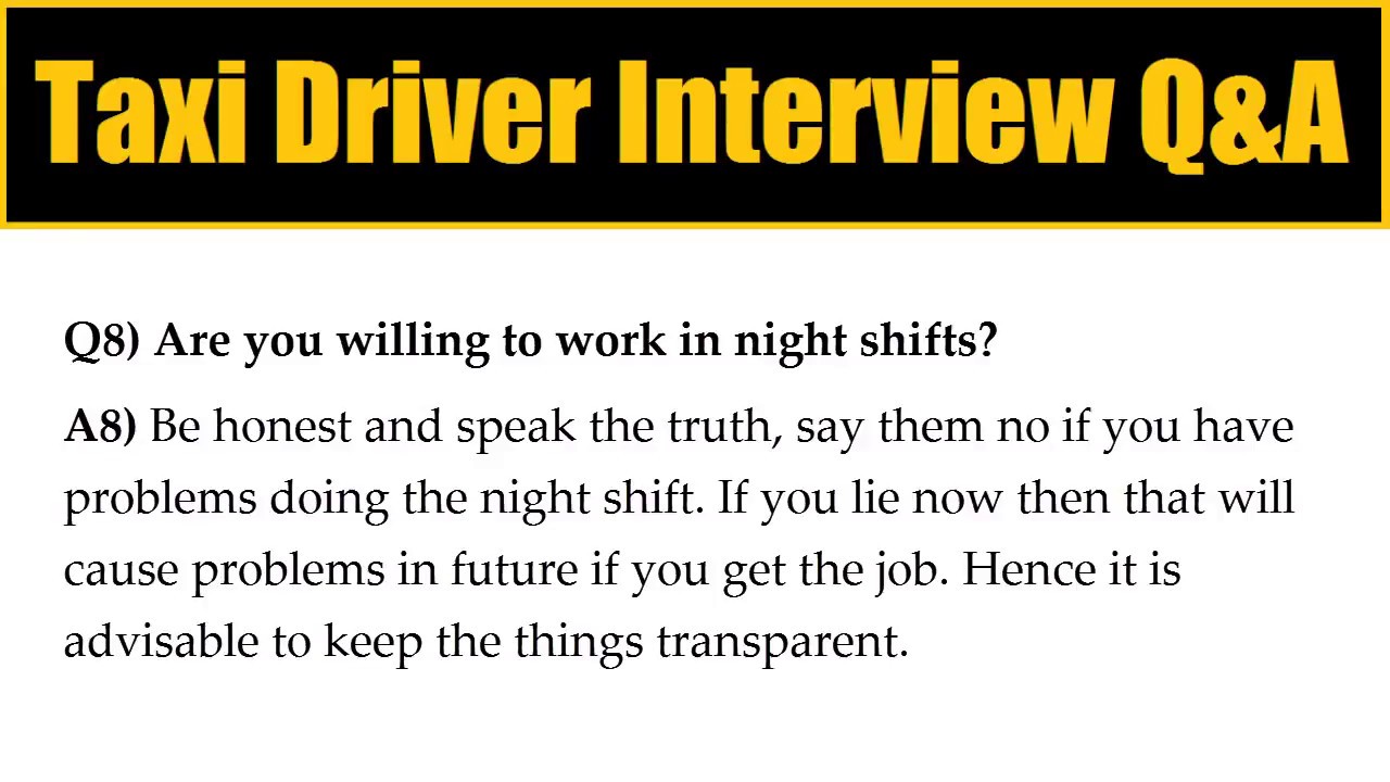 Top  Taxi Driver Interview Questions and  Best Answers  2019