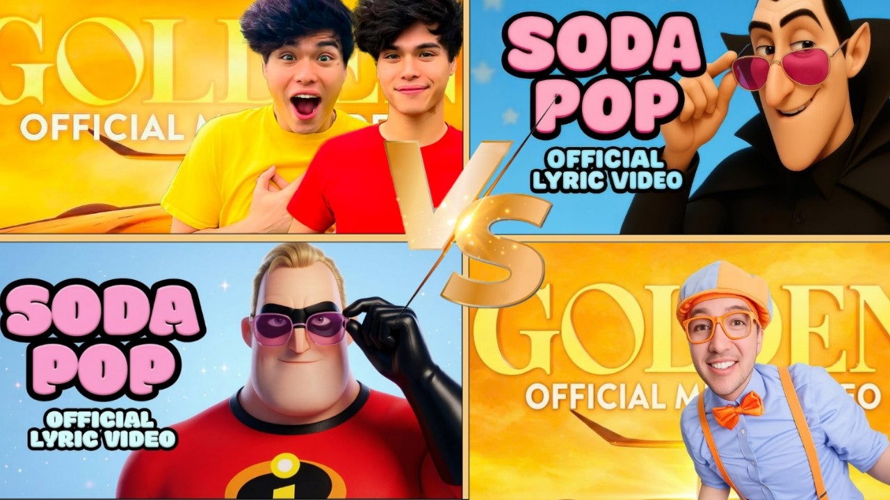 SODA POP Ultimate Fight 🎤 Stokes Twins🧣 Dracula 🧛 Mr Incredible 💪Blippi vs Luca