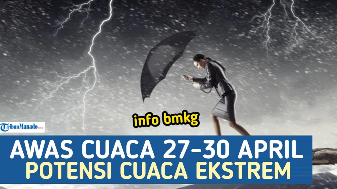 WASPADA PERINGATAN DINI CUACA PERIODE 27-30 APRIL 2026, INFO BMKG CEK WILAYAH INI