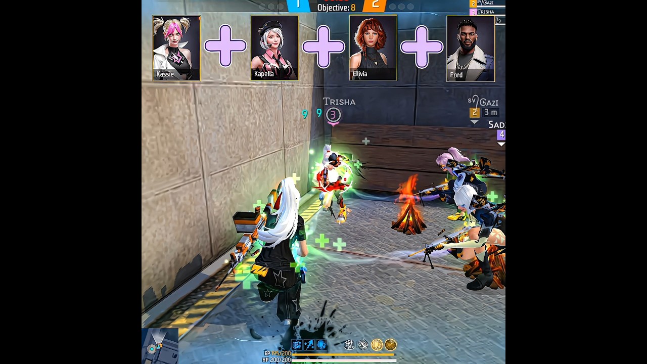 CS Rank Best Character Combination For Zone Push 🤣🍷 | Kassie + Kapella + Olivia + Ford