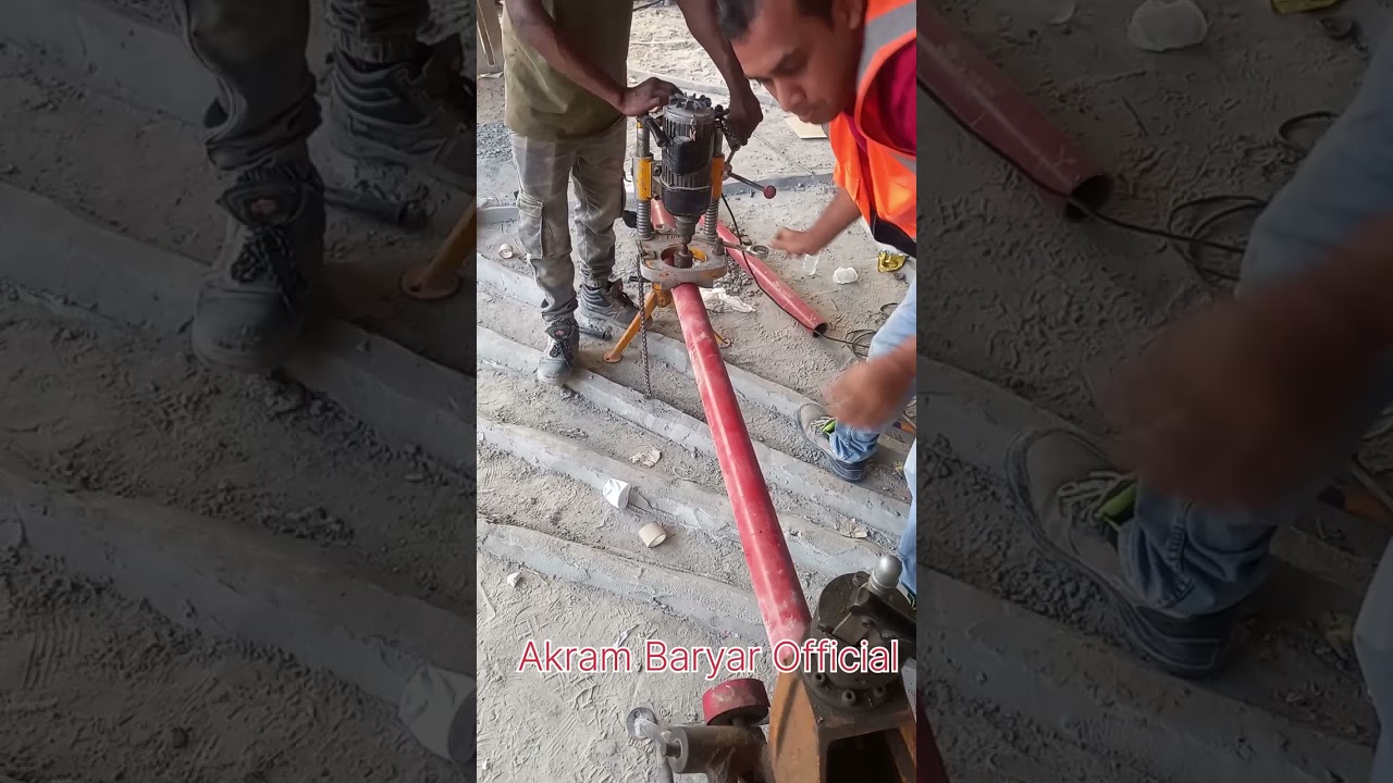 Fire Fighting pipe Hole Cutting Machine &Work