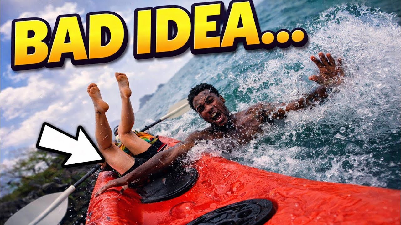 Мы упали в океан!! Катание на байдарках пошло совершенно не так😭