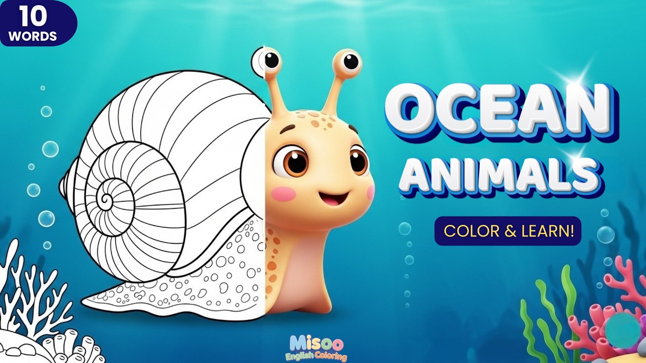Ocean Animals – Easy English Vocabulary | Misoo English Coloring