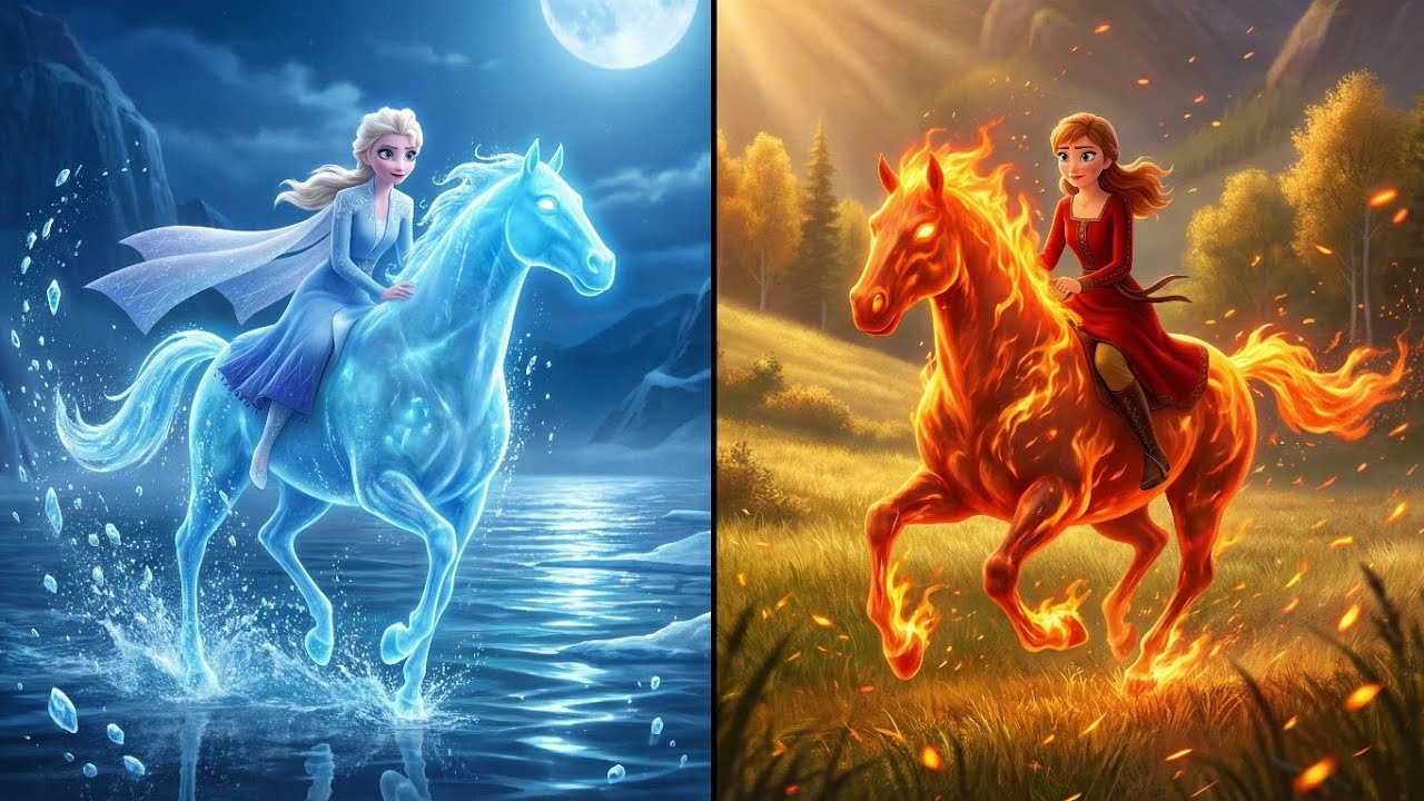 🌊🔥 Elsa’s Water Horse 🐎 vs Anna’s Fire Horse 🔥Two sisters, two elements🌊🔥 