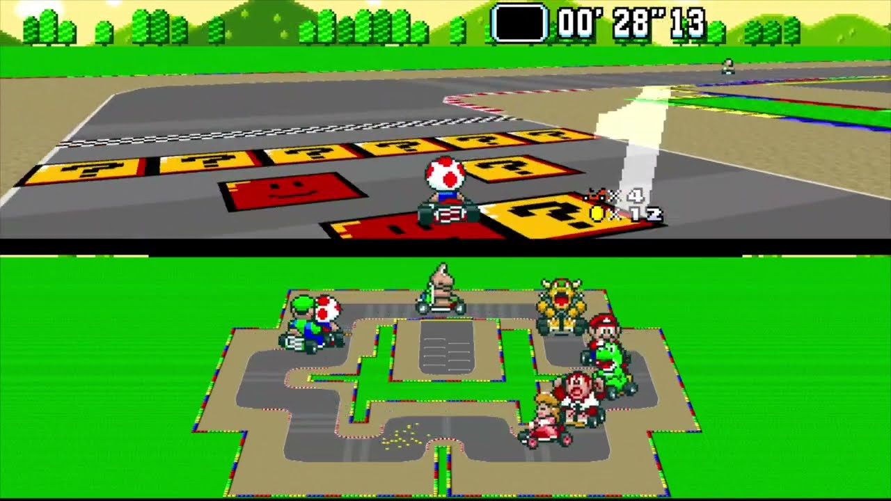 Super Mario Kart Hack: Real World Imagined Tracks / 150cc / in HD 16:9 / SNES / bsnes