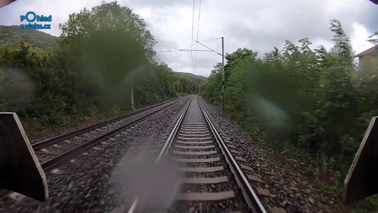 Ústí nad Labem západ - Kolín / POHLED NA TRAŤ Z ČELA SOUPRAVY/ HD KVALITA