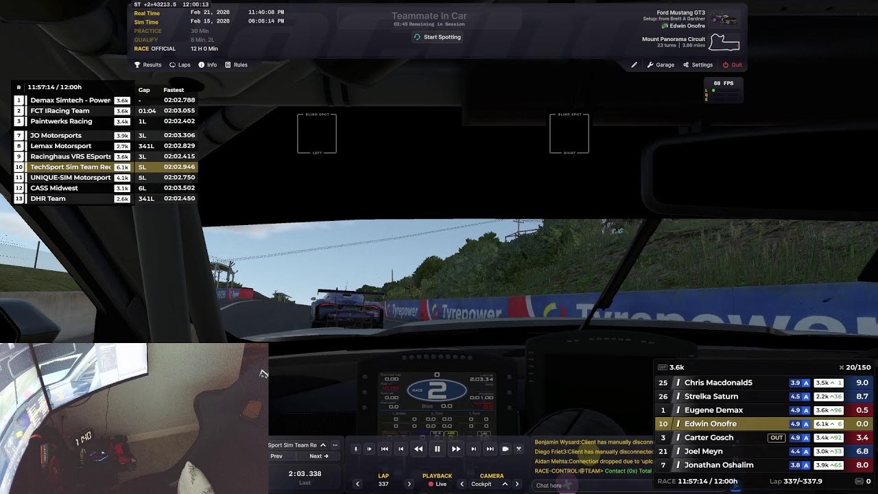 2026 iRacing Bathurst 12 Hour - Tech Sport Sim Team Red