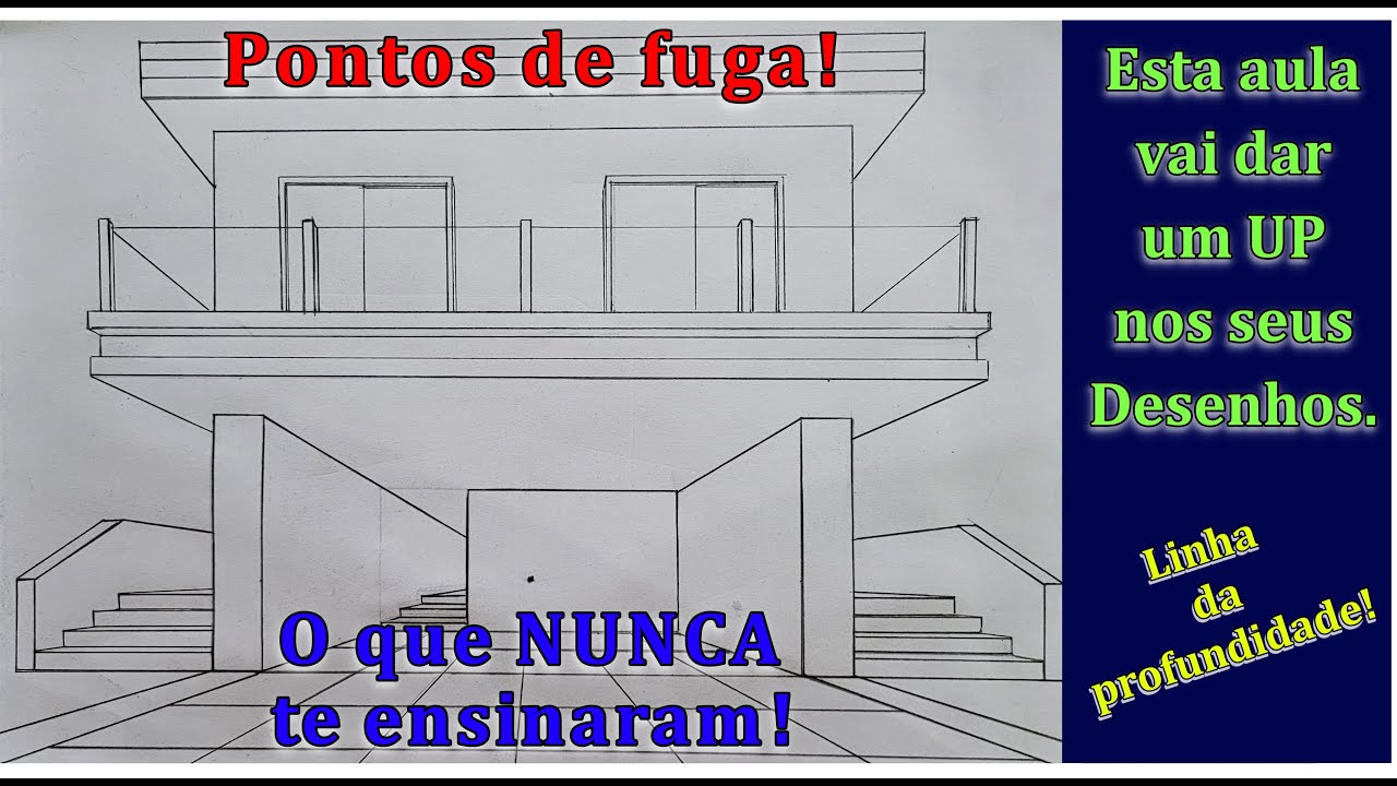 Aprenda a Desenhar Casas. Super AULA! Entenda quando uso 01 e 02 Pontos de Fuga!