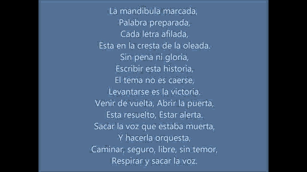 »Sacar La Voz - Anita Tijoux Ft. Jorge Drexler Letra