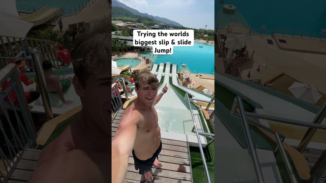 I Went On The Worlds Biggest Slip & Slide Jump!🤩 