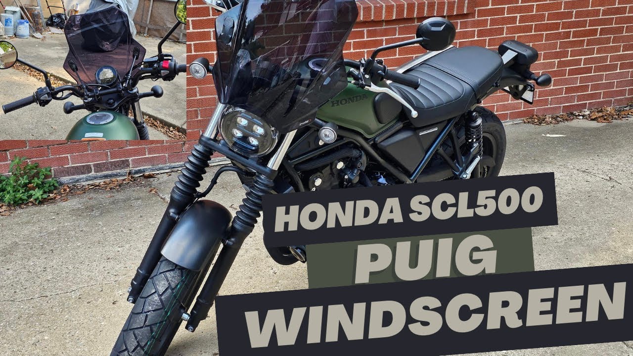 Как установить универсальное ветровое стекло Puig MOD BAT на мотоцикл Honda SCL500