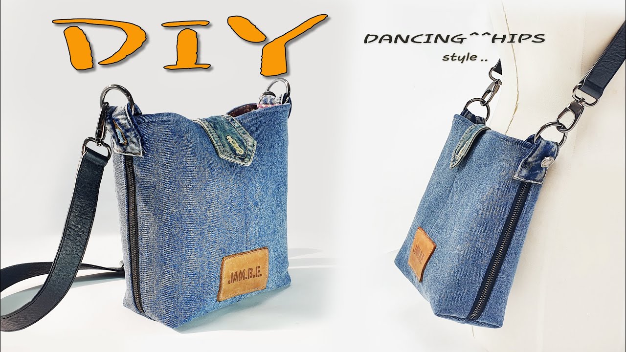 청바지로 숄더백 만들기/DIY/crossbody bag from old jeans/청바지로 에코백 만들기/업사이클링 가방 만들기/diy jeans bag hand sewing