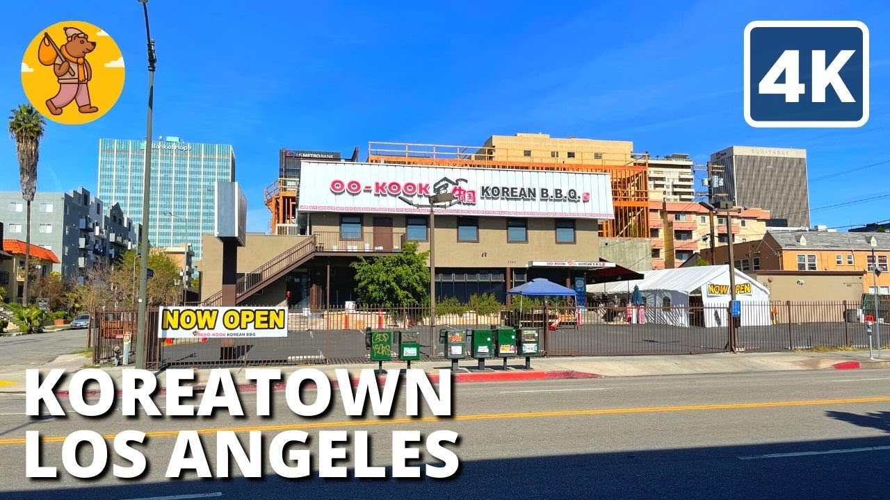 Koreatown Walking Tour, Los Angeles CA, USA | {4k} 🔊 Binaural Sound
