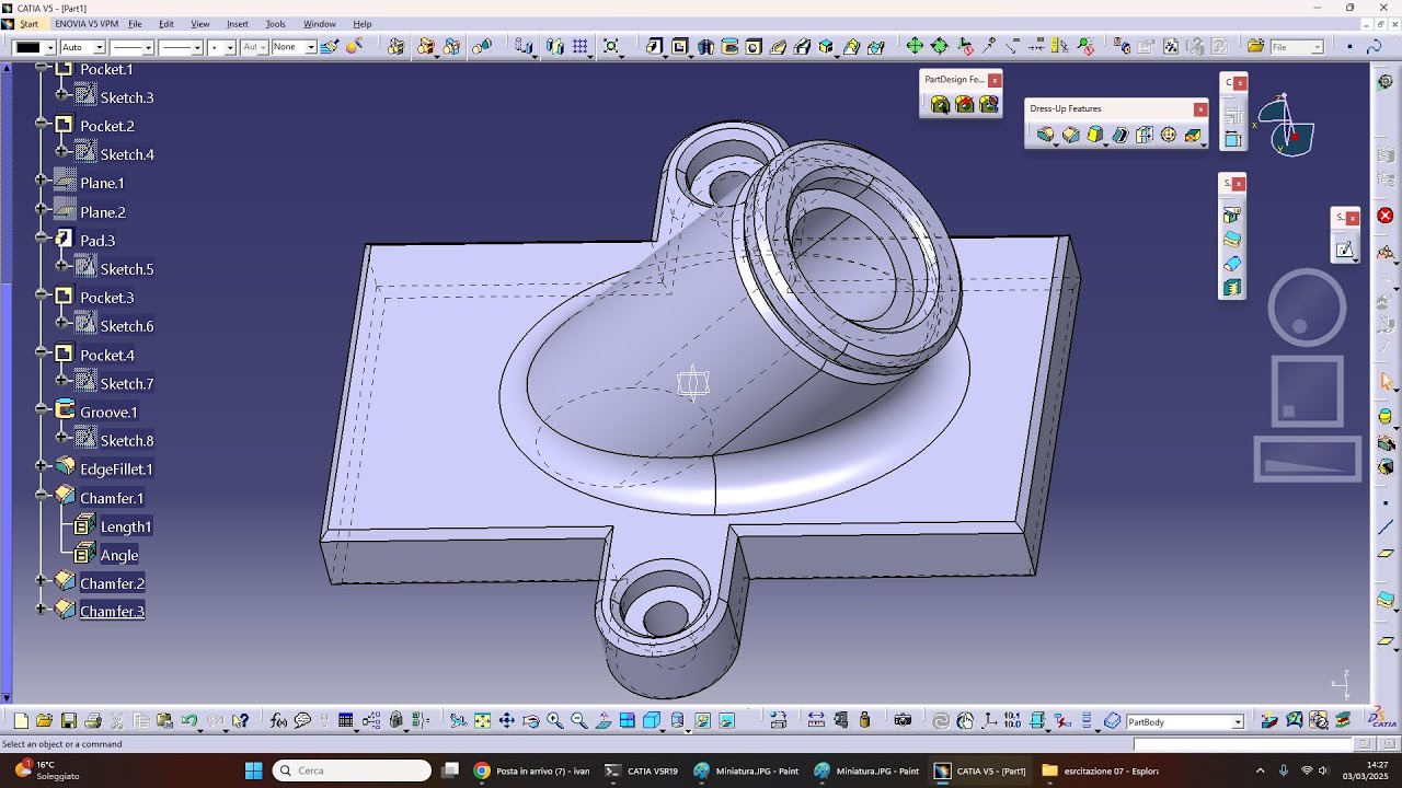 Catia v5: esercitazione 06 (livello medio)