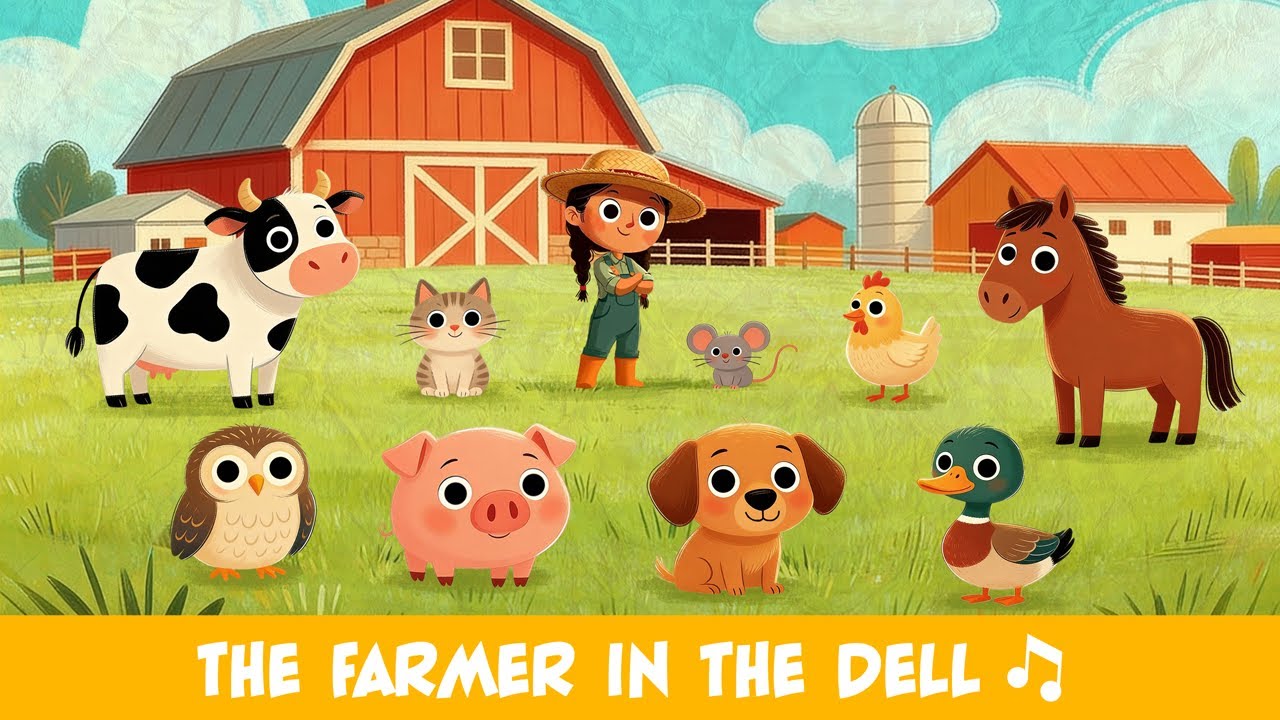 The Farmer In The Dell - Nursery Rhyme - Quack And Clap 🎵🐮😊