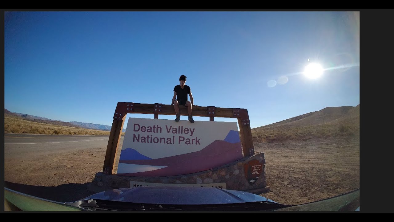 Sunrise drive through Death Valley National Park during Government Shutdown 4k Shot on Gopro