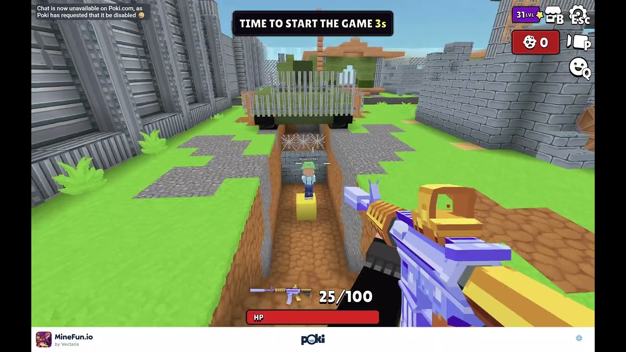 Use M4A1 in Minefun.io infection.🫠