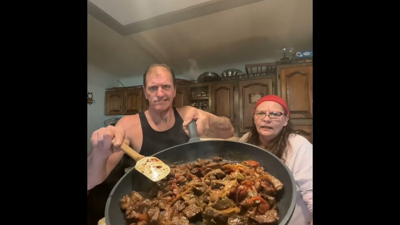 Steak stir fry with homemade potato salad 