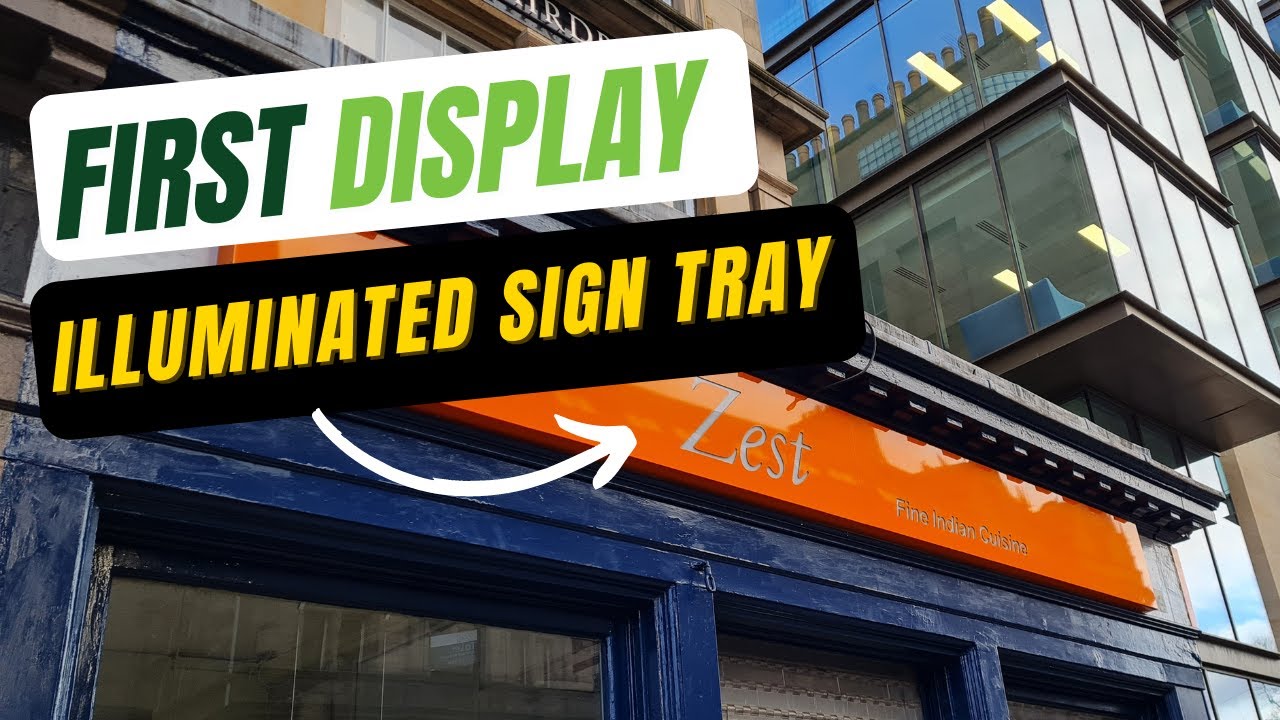 Illuminated Sign Tray From First Display