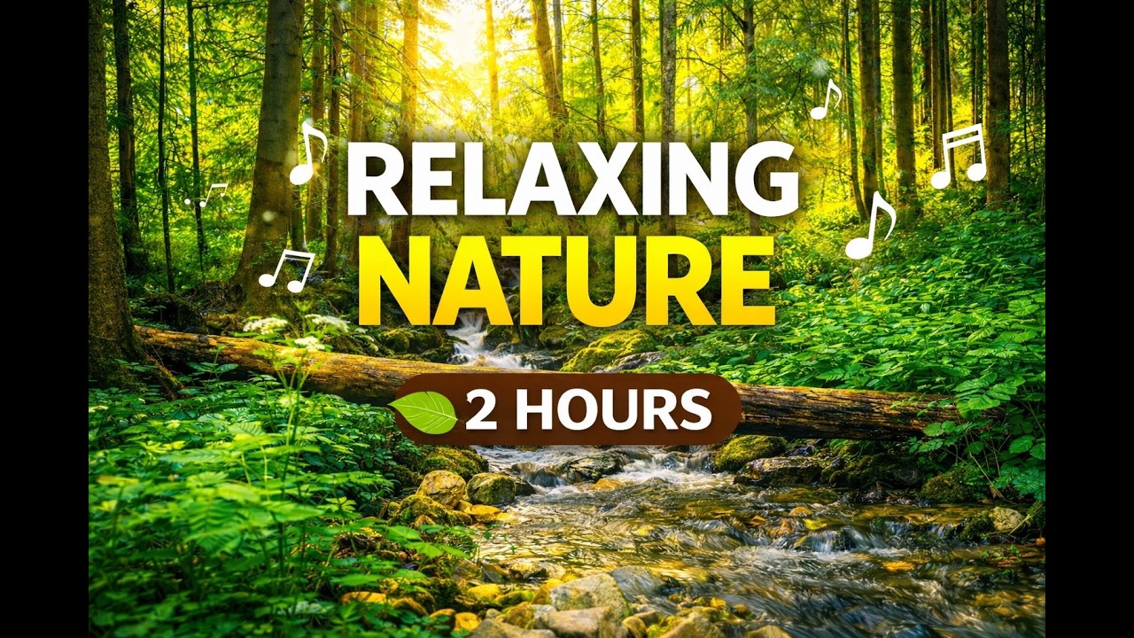 2 Hours Relaxing Forest Sounds 🌿 Nature Sounds with Water for Sleep, Study & Meditation