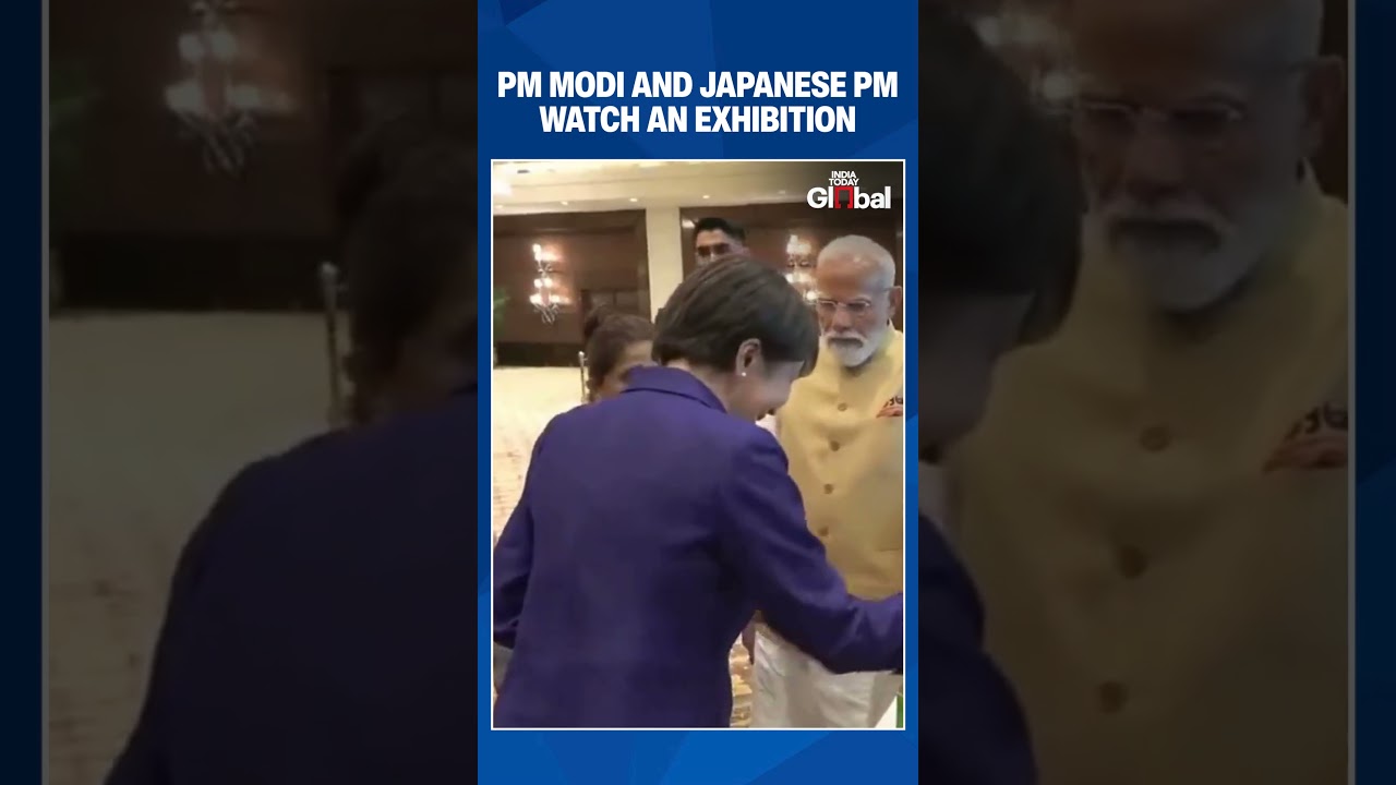 PM Modi and Japan PM Sanae Takaichi Visit India Japan Joint Economic Forum Exhibition Together