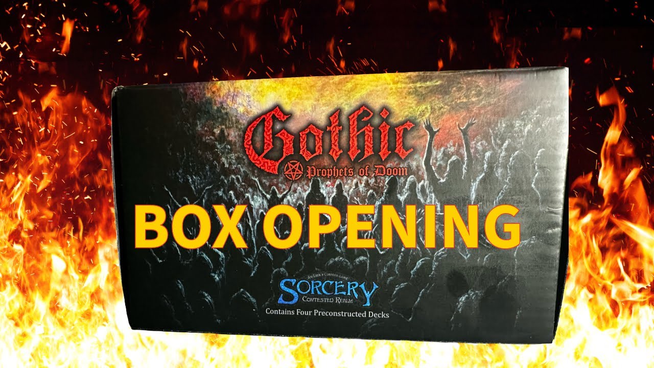 Распаковка готового набора Sorcery-Contested Realm: Gothic, Prophets of Doom: колода в коробке и ...