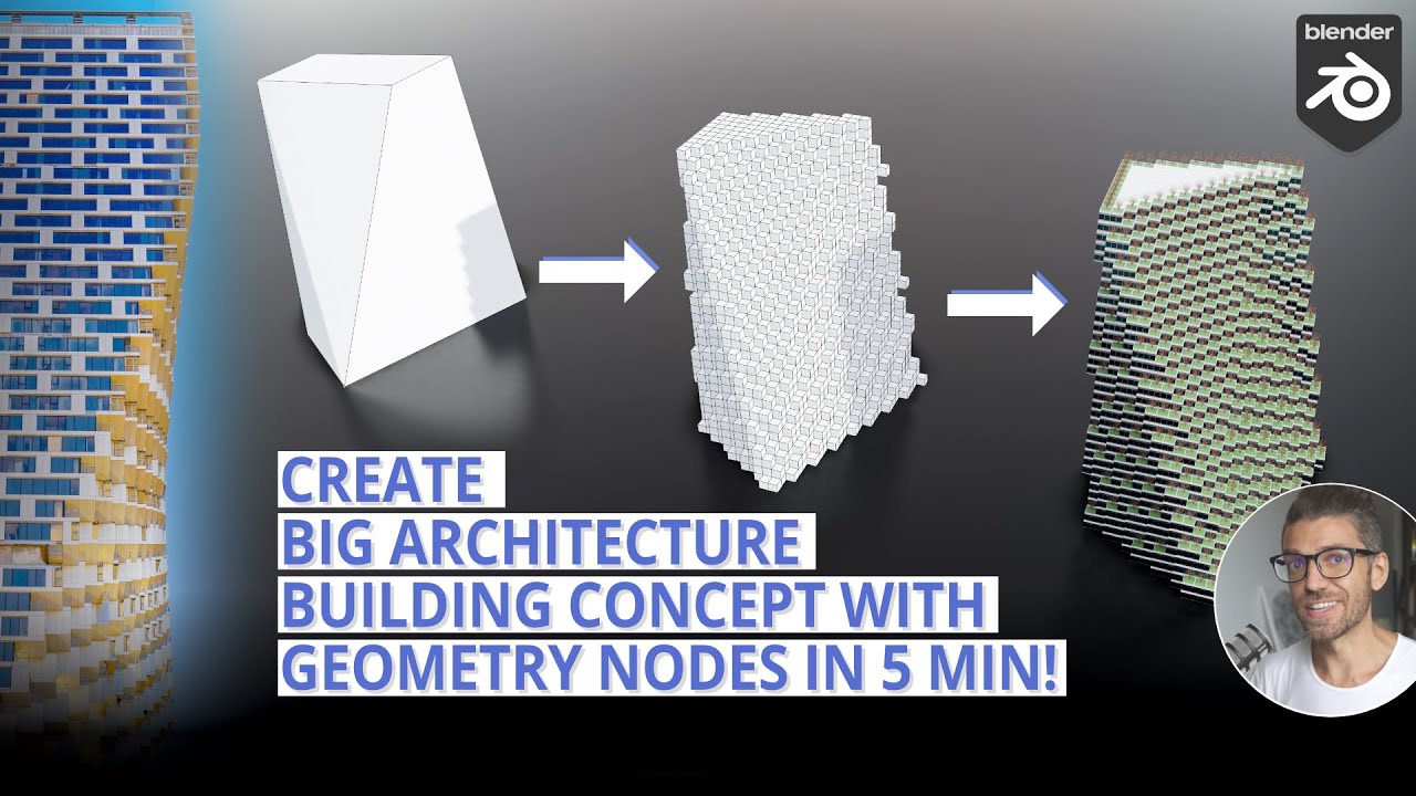 Easily create a building with Geometry Nodes in Blender like BIG Architecture's concepts