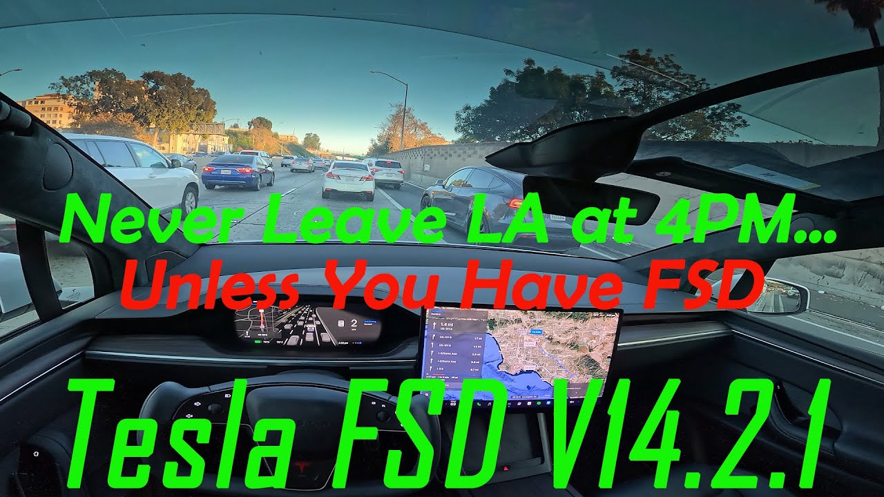 Tesla FSD V14.2.1 / Never Leave LA at 4PM…Unless You Have FSD #fsd14 #teslafsd #selfdriving