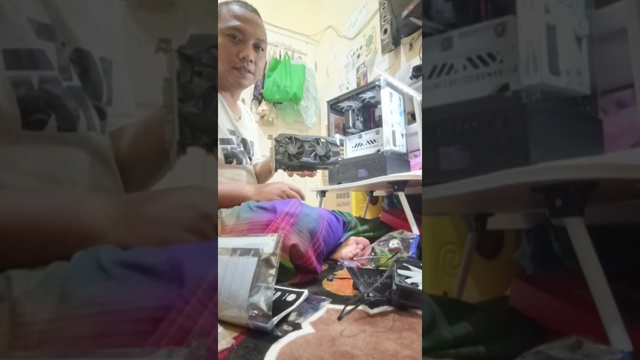 Instalasi vertical gpu universal pada casing komputer ukuran micro atx