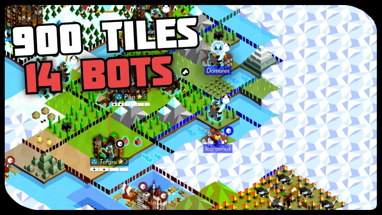 Карта Polytopia 900 Tile Map 14 Bots С КОММЕНТАРИЯМИ | Геймплей битвы за Polytopia Moonrise (Част...
