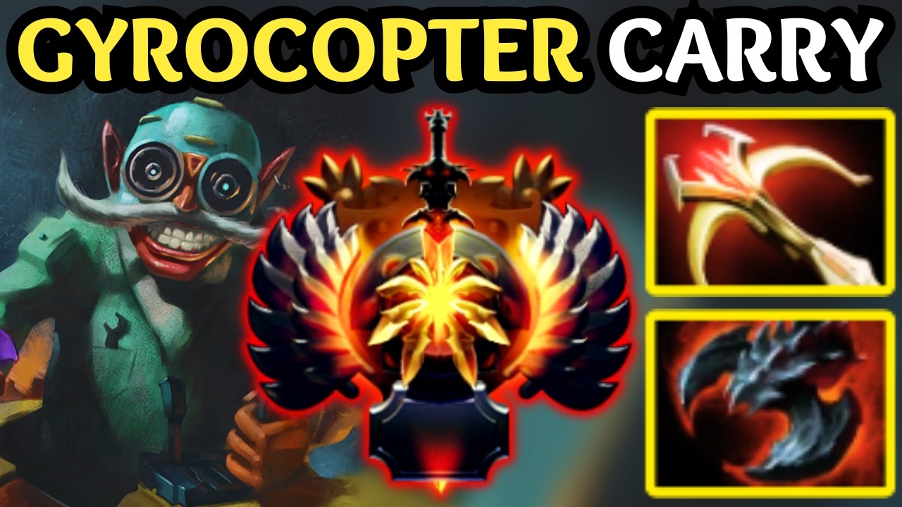 🔥 8000 MMR GYROCOPTER Carry God Mode — Massive Teamfight Damage 🔥  Dota 2 Gameplay