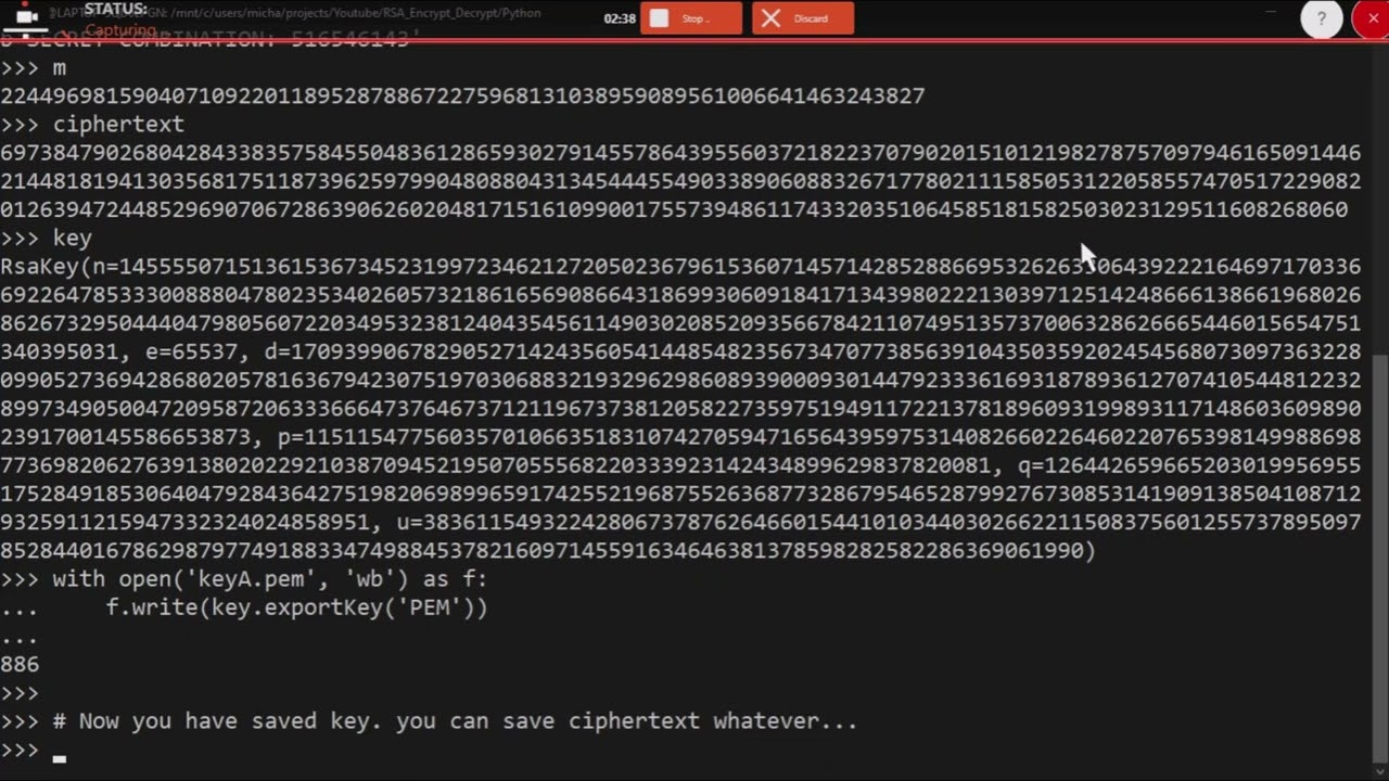 Python3 RSA Encryption Decryption Basic