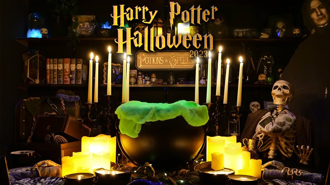 Harry Potter Halloween Decoration Reveal!!! 🎃 (+ Spooky Bookshelf Tour) 💀