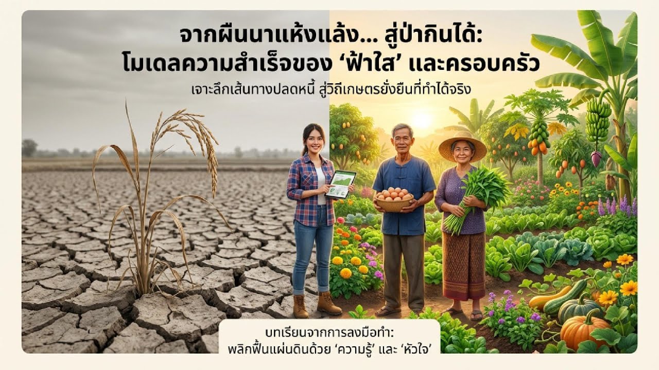 จากผืนนาเดียว สู่ป่ากินได้! เรื่องราวฟ้าใส ผู้พลิกฟื้นแผ่นดิน