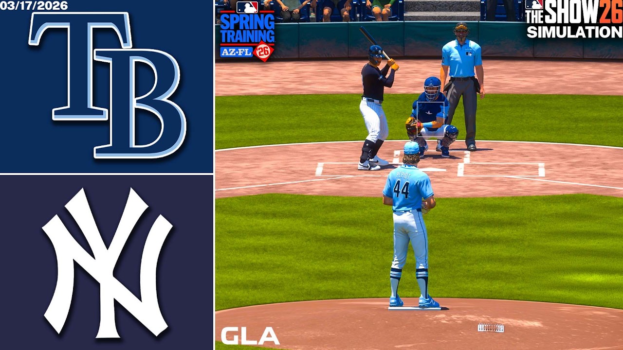 Yankees vs. Rays Simulation | 3/17/26 Spring Training | MLB The Show 26 PS5 Gameplay