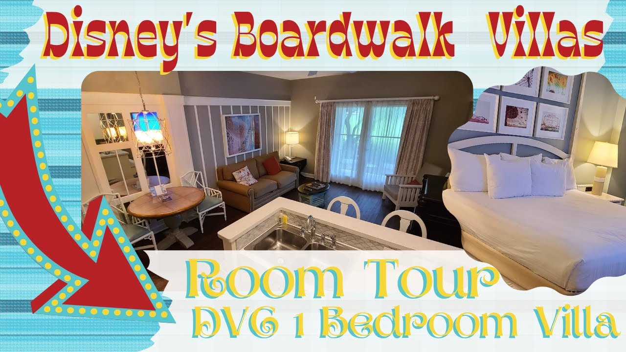 DISNEY'S BOARDWALK RESORT VILLAS 1 BEDROOM STANDARD VIEW (ROOM TOUR)