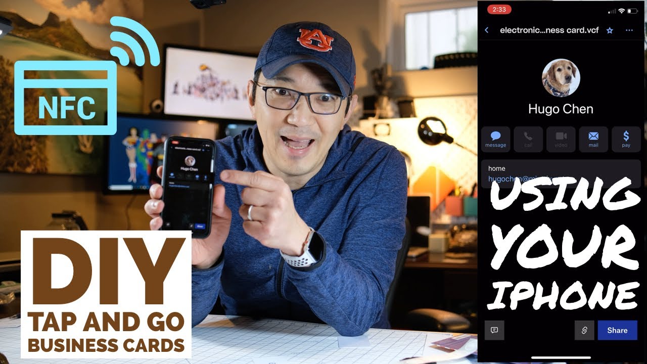 DIY Tap and Go NFC Business Card that works with iPhone - NO APPS needed (2021)
